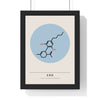 CBD Molecule print framed in a black frame, ready to hang