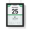 Celtic 1-0 Man Utd Champions League 2006 Poster - Shunsuke Nakamura 25 Free Kick Shirt Print framed in a black frame, ready to hang