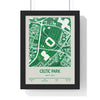 Framed Celtic Park Stadium map poster