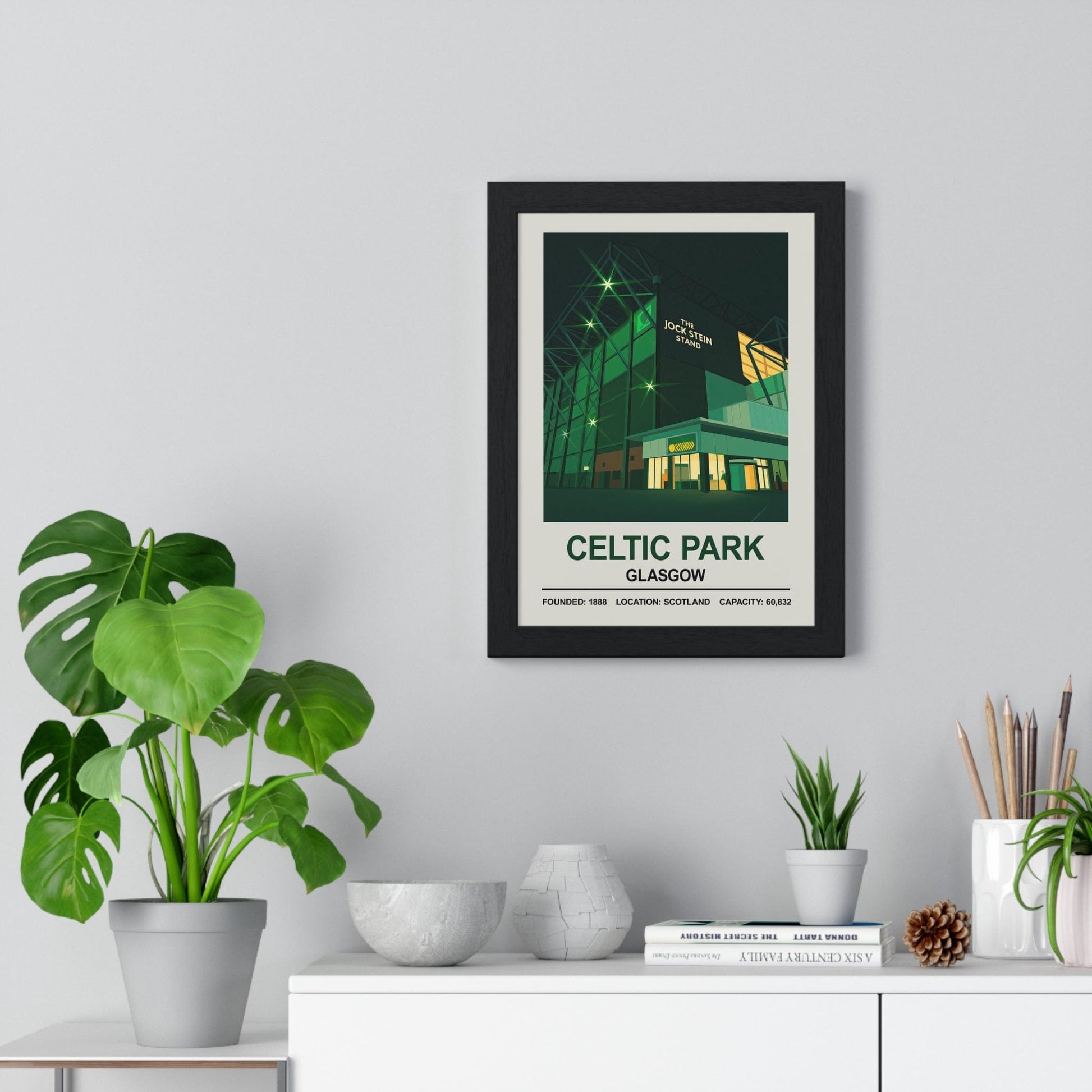 Framed Celtic Park Stadium poster