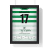 Celtic Scottish Cup Final 2026 Poster - Kelechi Iheanacho 17 Hampden Shirt Print framed in a black frame, ready to hang