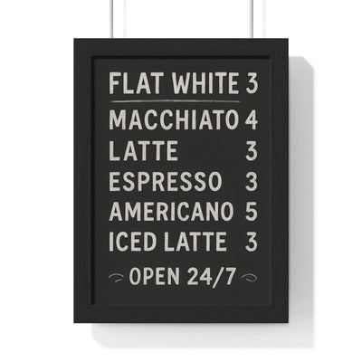 Framed Chalkboard Coffee Menu poster