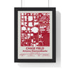 Chase Field map print framed in a black frame, ready to hang