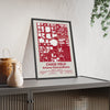 Chase Field map print framed and leaning on a sideboard