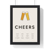 Cheers In Different Languages Print framed in a black frame, ready to hang