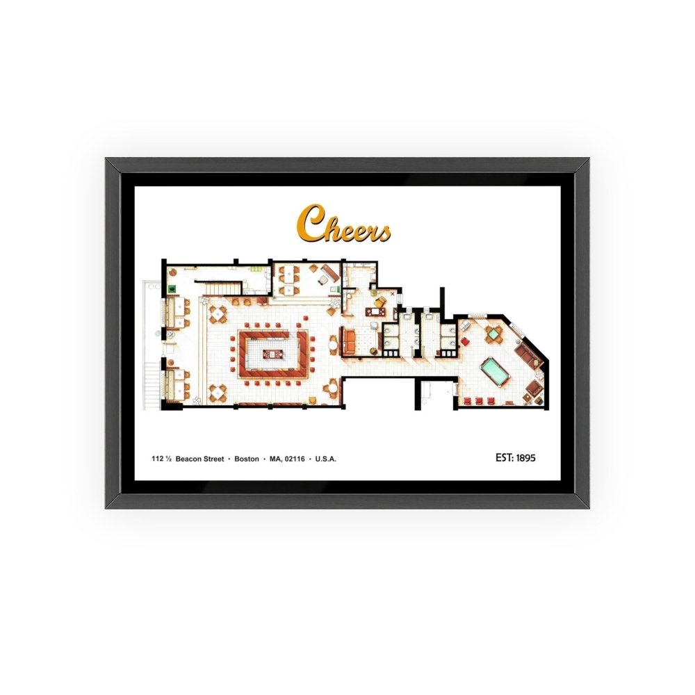 Cheers TV Show Bar Floor Plan - Poster Kingz