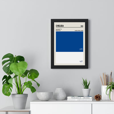 Chelsea Colour Swatch Print framed on a living room wall