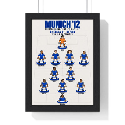 Chelsea Munich 2012 XI print in a black frame