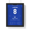 Chelsea Premier League Champions 2005 Poster - Frank Lampard 8 Bolton Shirt Print framed in a black frame, ready to hang