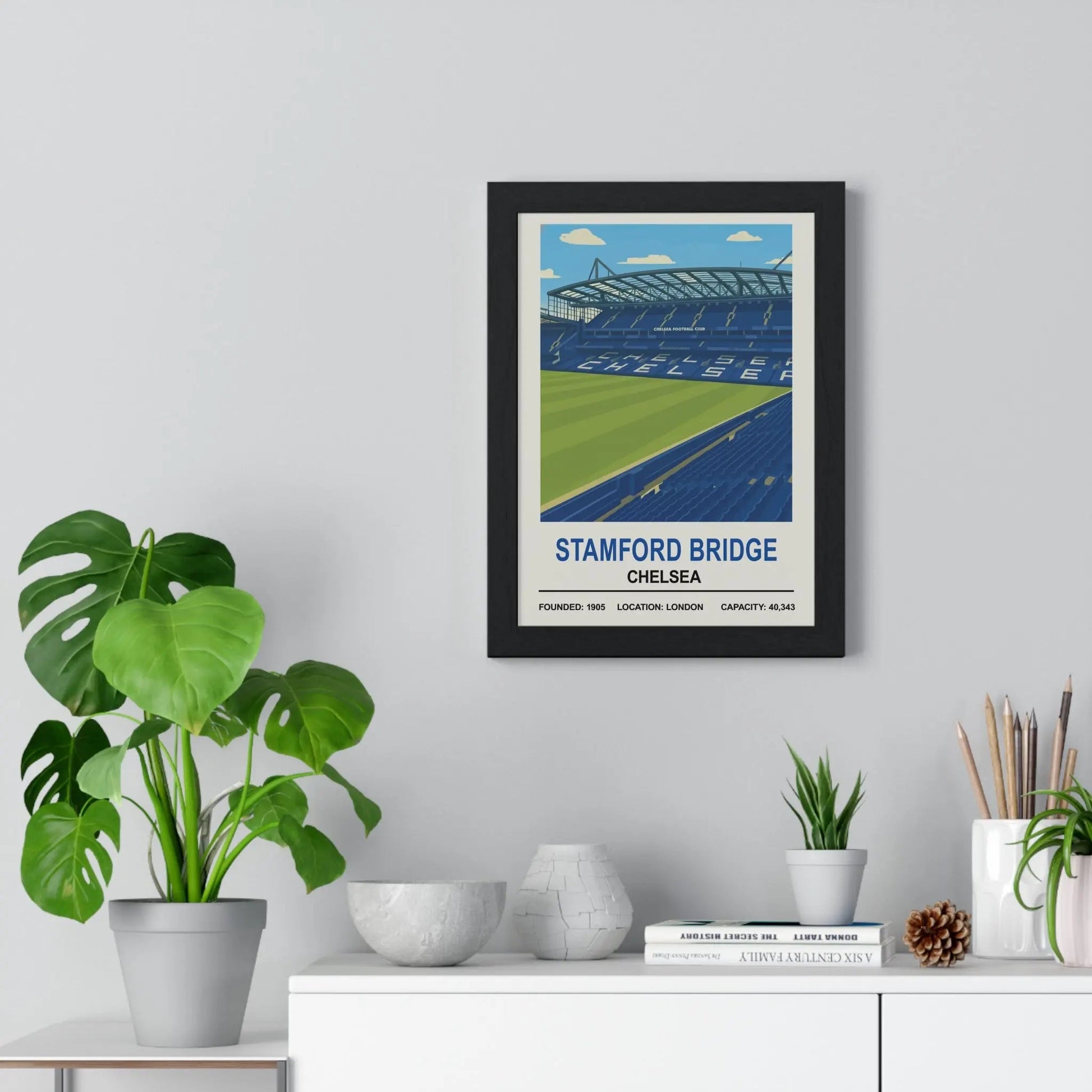 Framed Chelsea Stamford Bridge Stadium poster