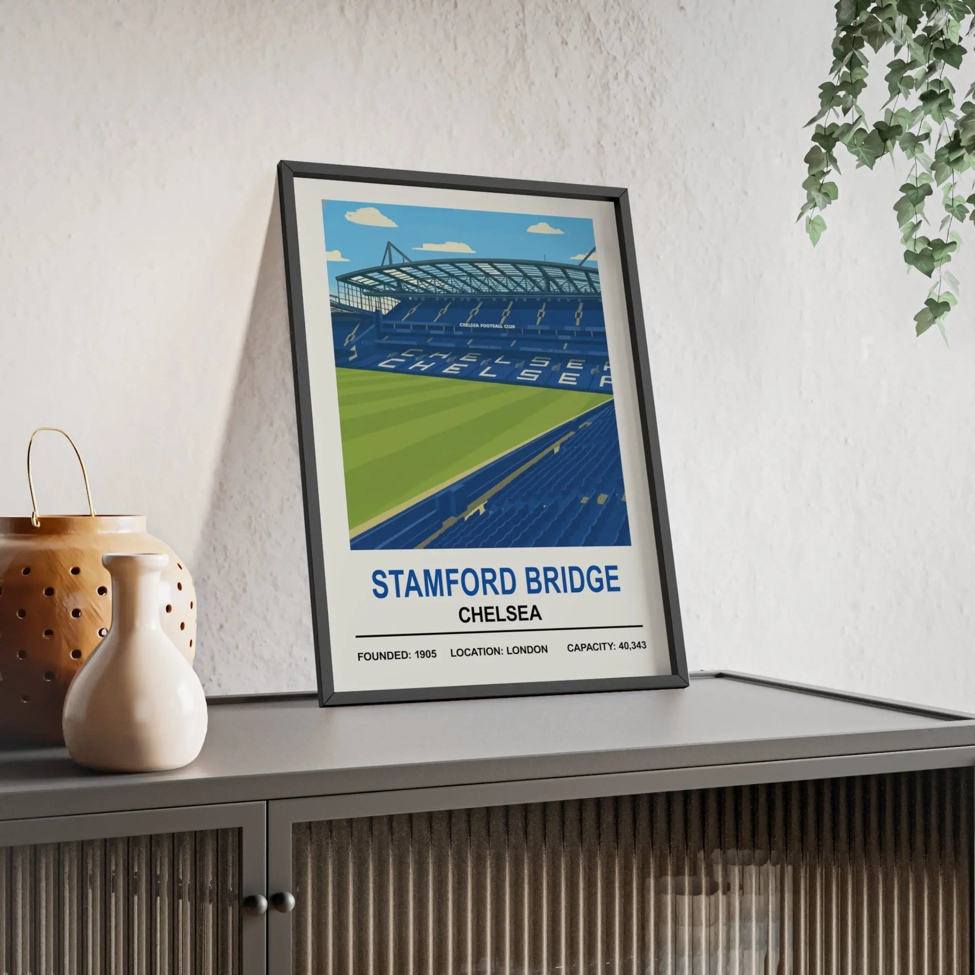 Framed Chelsea Stamford Bridge Stadium poster