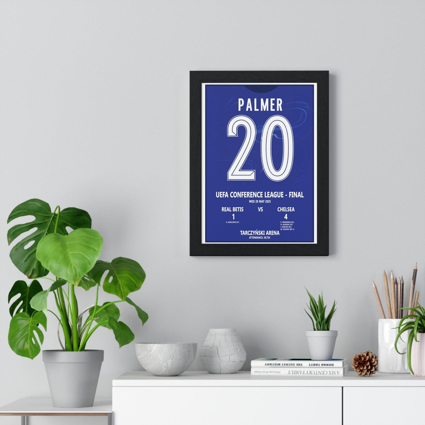 Framed Chelsea UEFA Final 2025 Palmer Poster - Conference League Print Wall Art poster
