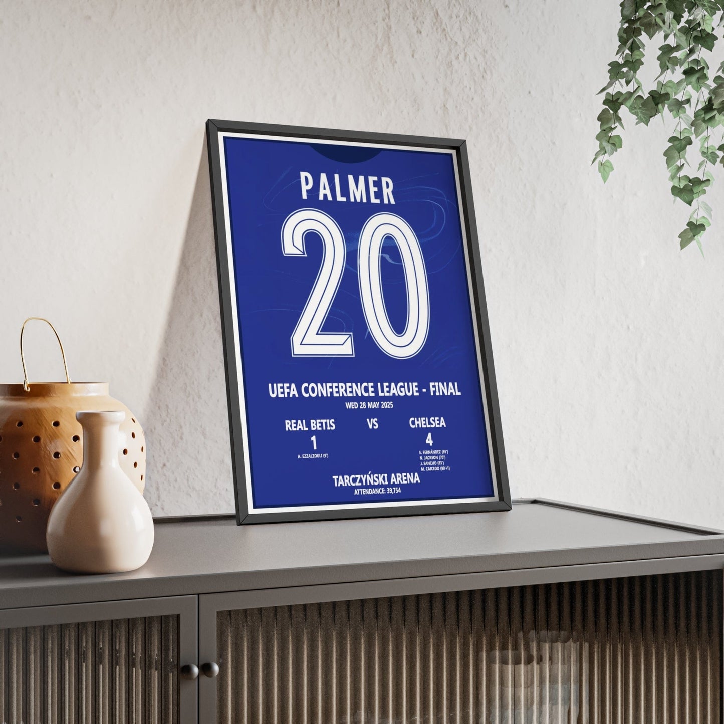 Framed Chelsea UEFA Final 2025 Palmer Poster - Conference League Print Wall Art poster