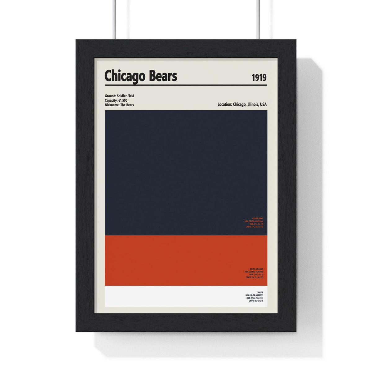Chicago Bears Colour Swatch Print