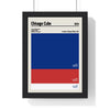 Chicago Cubs colour swatch print framed in a black frame, ready to hang