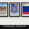 Chicago Cubs Fan Wall Set | Wrigley Field Print, Stadium Map & Team Colours