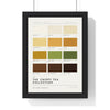Chippy Tea Colour Chart in a black frame