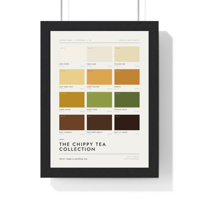 Chippy Tea Colour Chart in a black frame