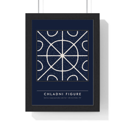 Chladni Figure print framed in a black frame, ready to hang