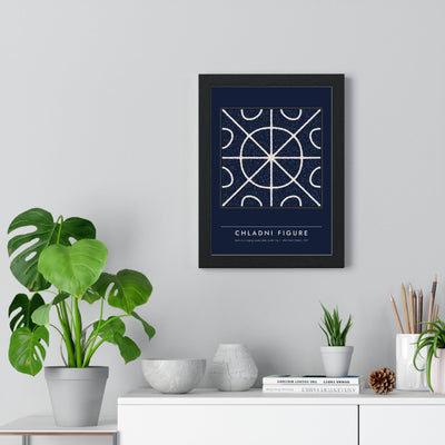 Chladni Figure print framed on a living room wall