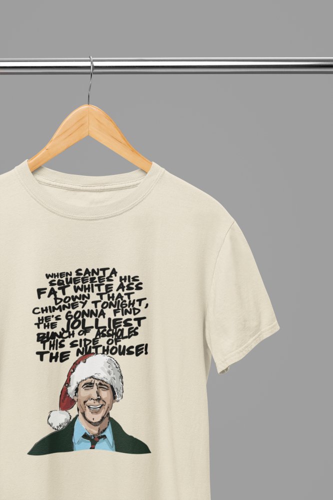 Christmas Vacation - Clark Griswold Quote Xmas T-Shirt/Sweatshirt Unisex - Poster Kingz - S - T-Shirt - Sand