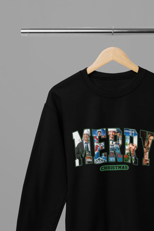 Christmas Vacation - Merry Christmas Movie T-Shirt/Sweatshirt Unisex - Festive Holiday Shirt - Poster Kingz - S - Black - Sweatshirt