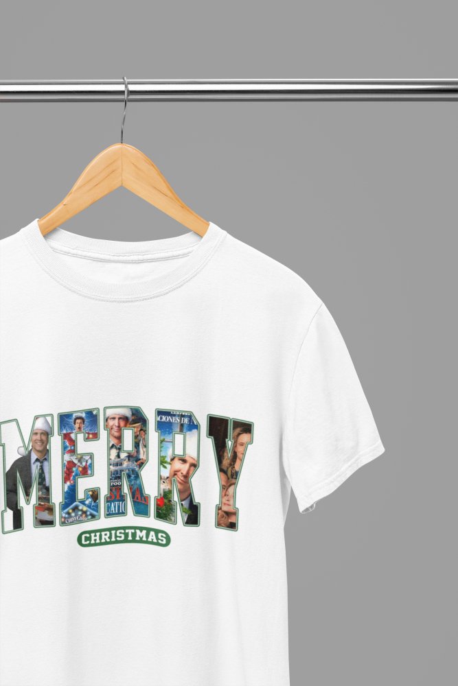 Christmas Vacation - Merry Christmas Movie T-Shirt/Sweatshirt Unisex - Festive Holiday Shirt - Poster Kingz - S - White - T-Shirt