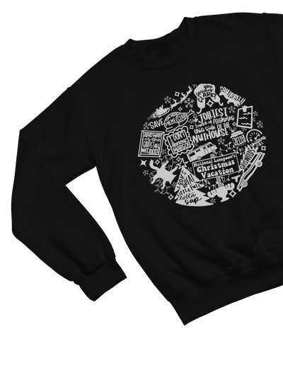White t-shirt with Christmas Vacation Sweatshirt & Xmas Quote Design