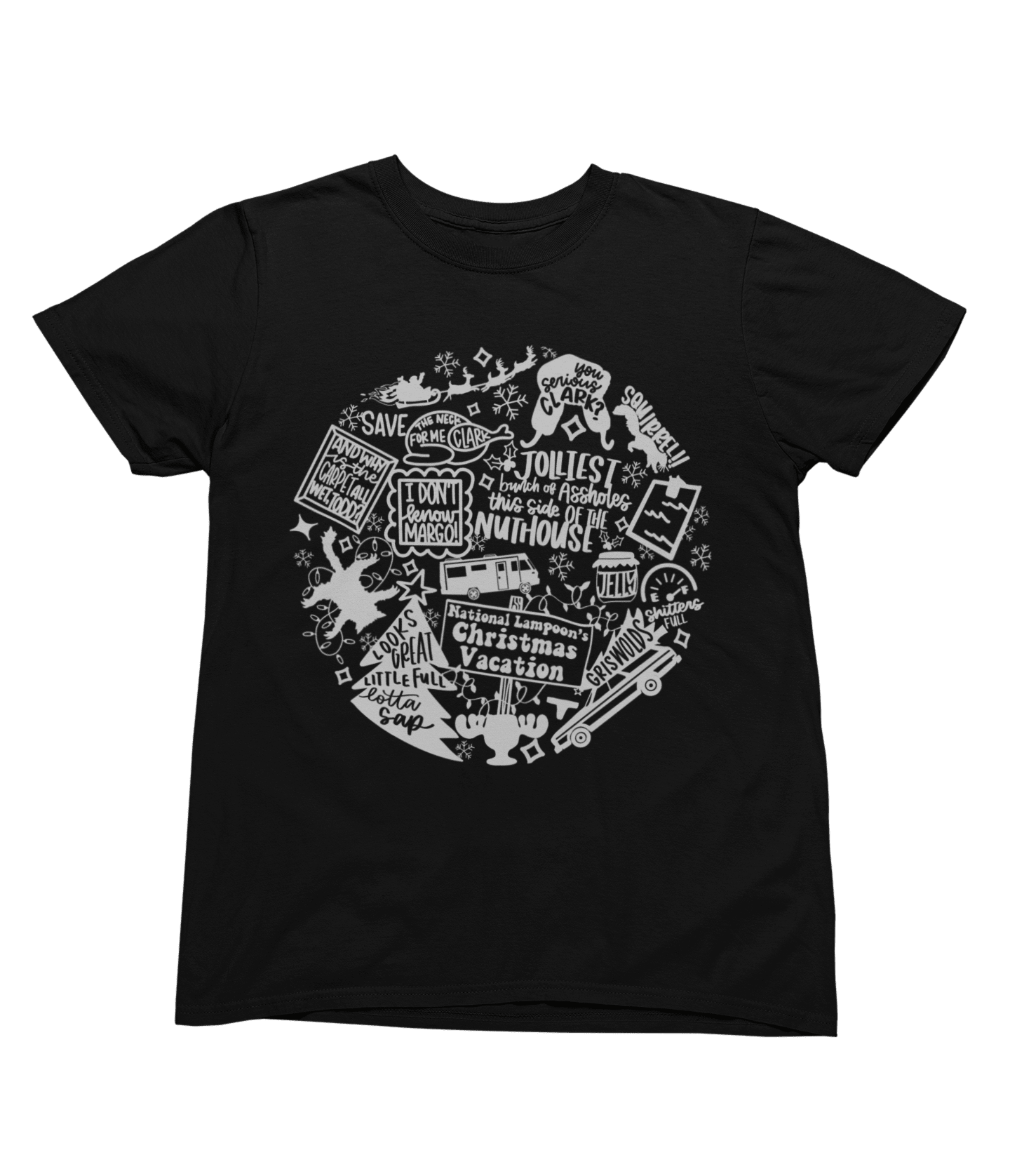 White t-shirt with Christmas Vacation Sweatshirt & Xmas Quote Design