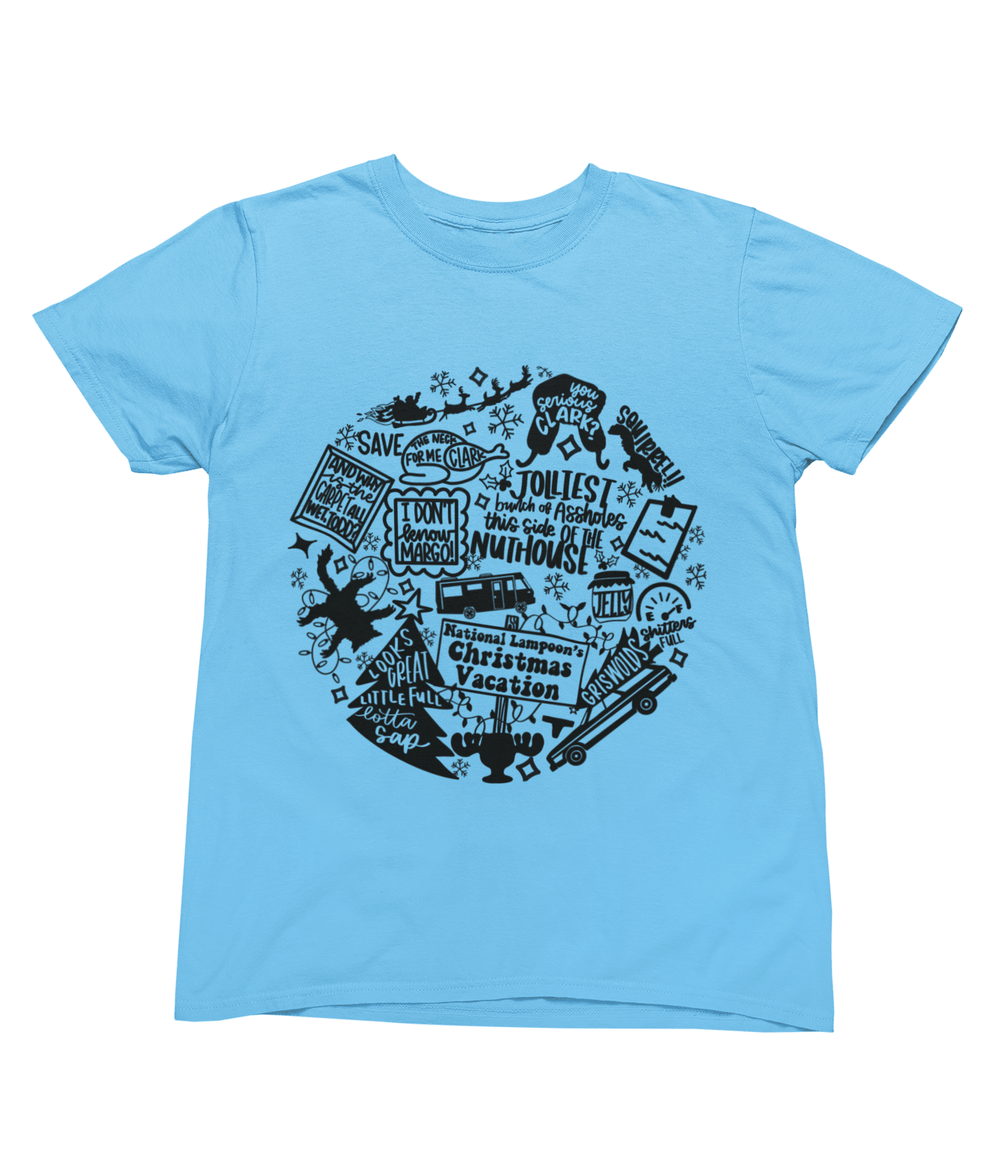 Green t-shirt with Christmas Vacation Sweatshirt & Xmas Quote Design