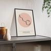 Cinnamaldehyde Molecule print framed and leaning on a sideboard
