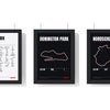Build Your Own Circuit Poster Set - set of Grand Prix Circuits 2026 Poster White, Donington Park Circuit Poster, Nordschleife Poster