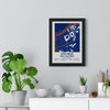 Citi Field map print framed on a living room wall
