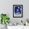 Citizens Bank Park map print framed on a living room wall