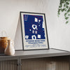 Citizens Bank Park map print framed and leaning on a sideboard