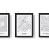 Build Your Own City Map Set - set of Istanbul Street Map Poster, Dubai Street Map Poster, Melbourne Street Map Poster