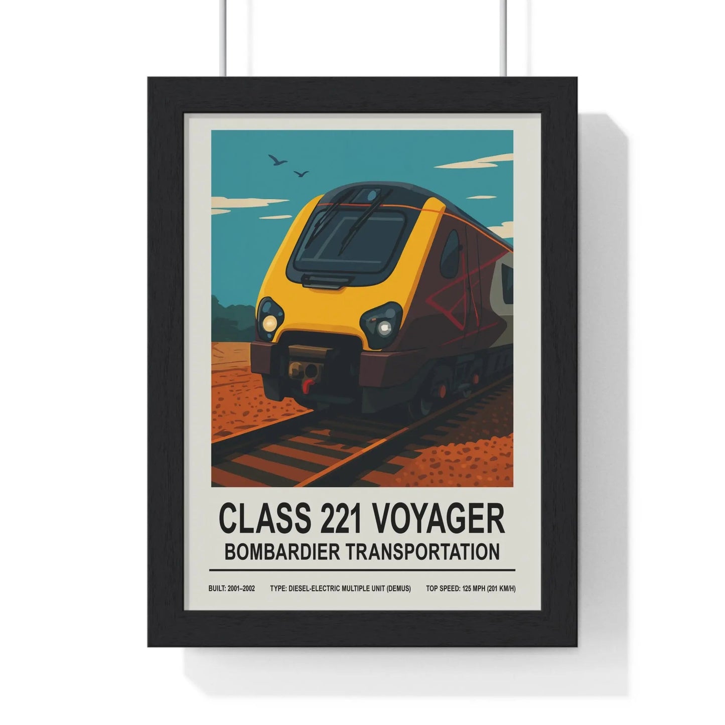 Framed Class 221 Voyager Railway poster