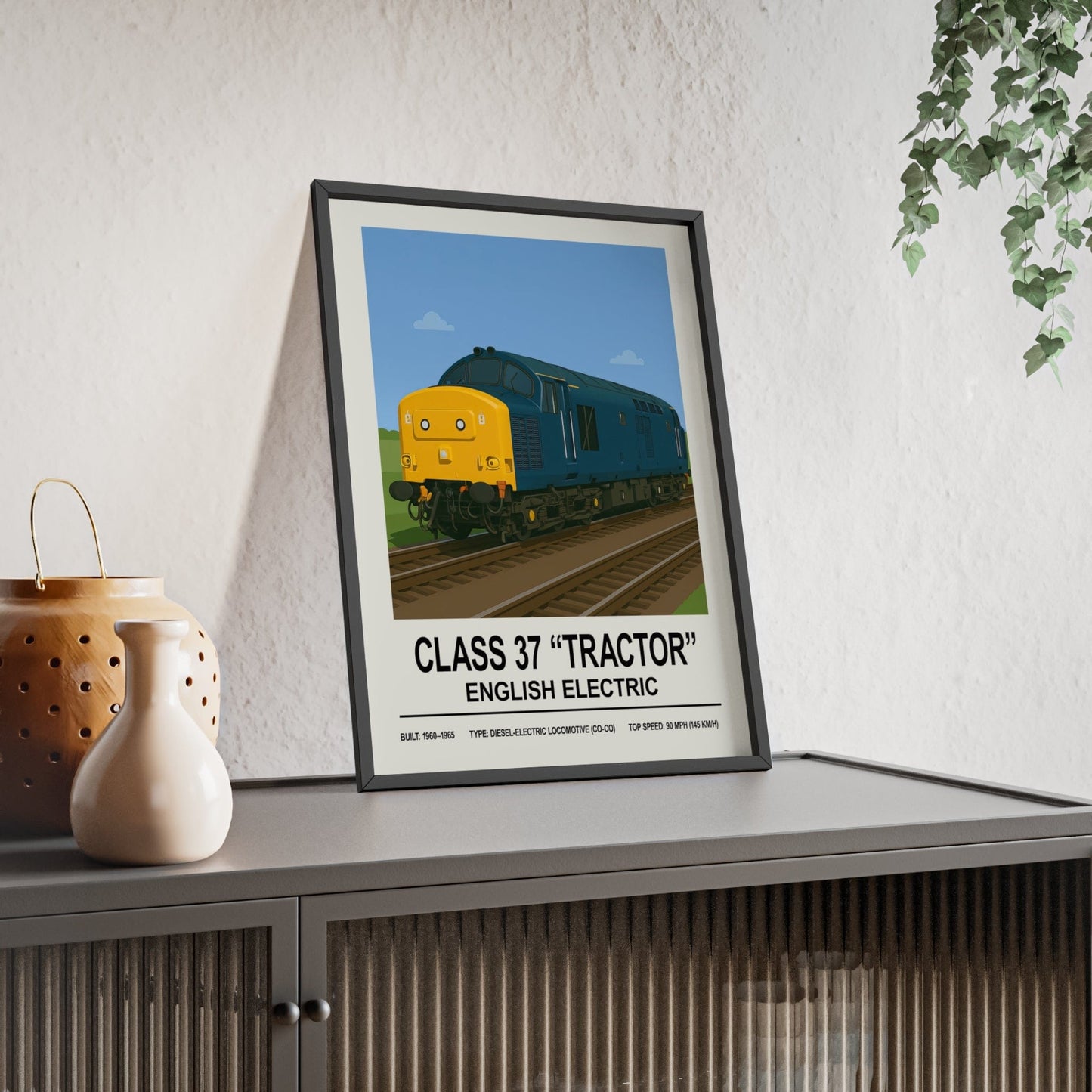 Framed Class 37 "Tractor" English Electric poster