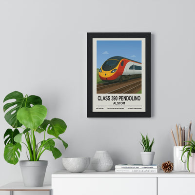 Framed Class 390 Pendolino Virgin Trains British Rail print