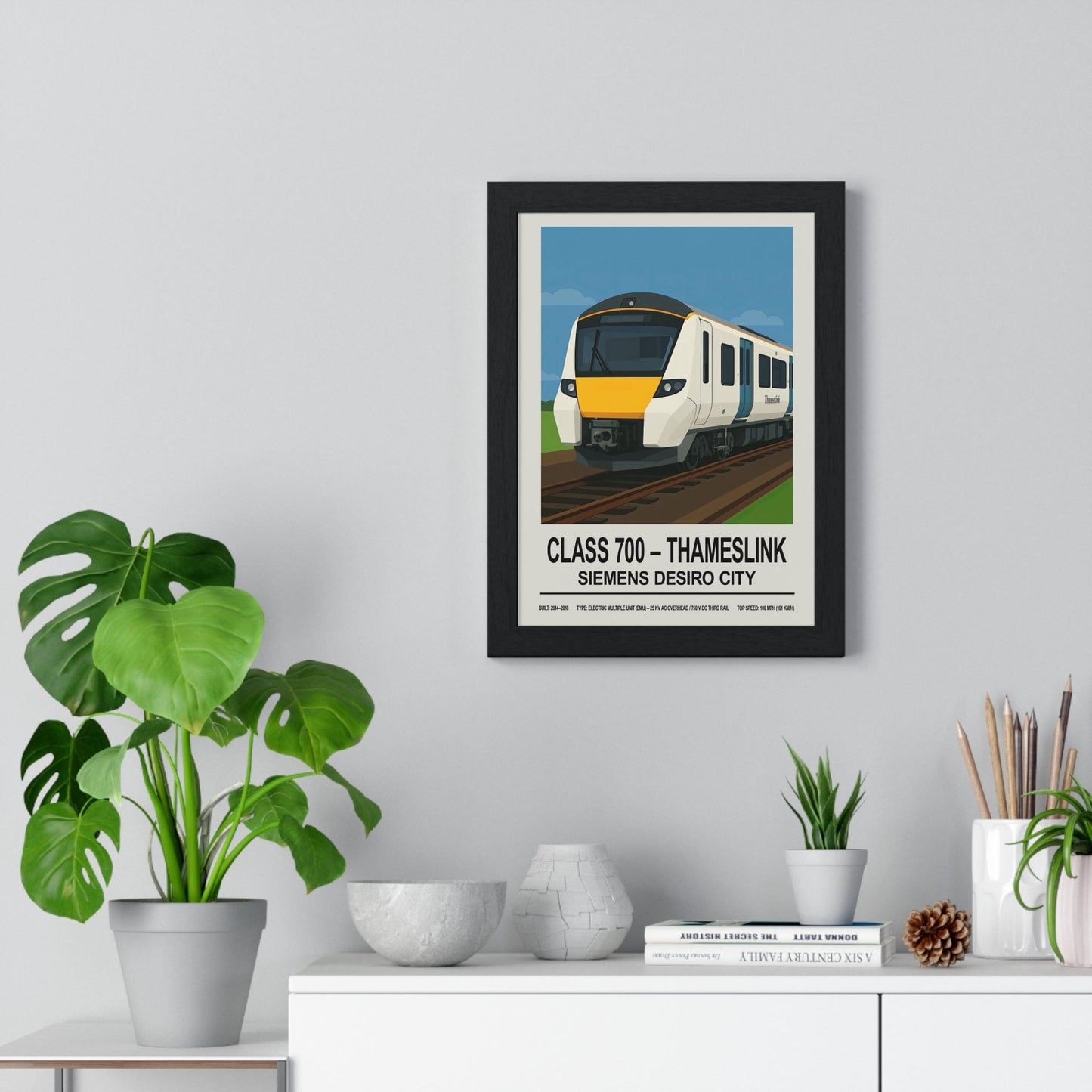 Framed Class 700 Thameslink Train poster