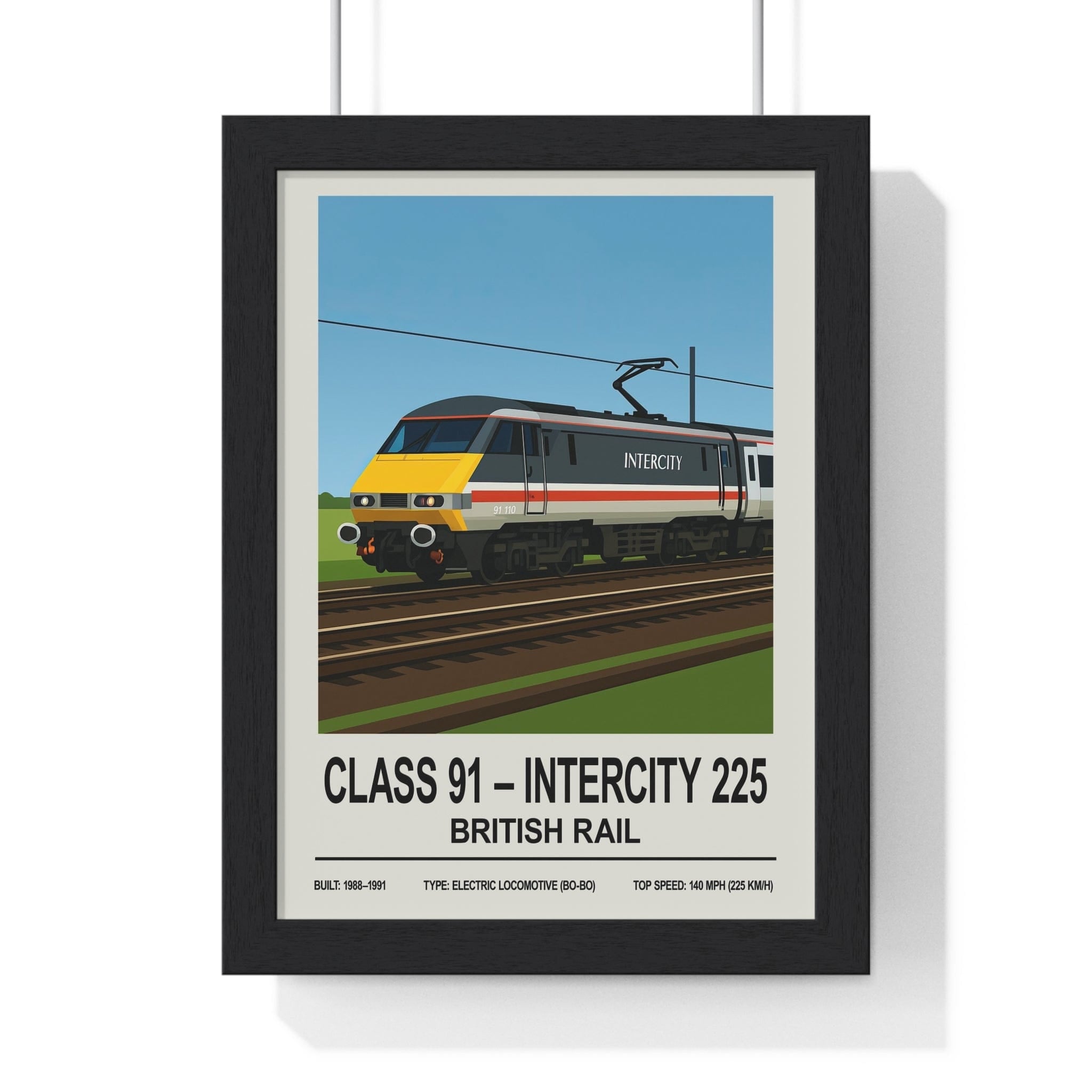 Class 91 InterCity 225 Poster | British Rail Electric Locomotive Wall ...