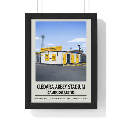 Framed Cledara Abbey Stadium Cambridge United poster