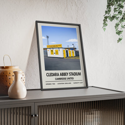 Framed Cledara Abbey Stadium Cambridge United poster
