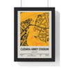 Framed Cledara Abbey Stadium map poster