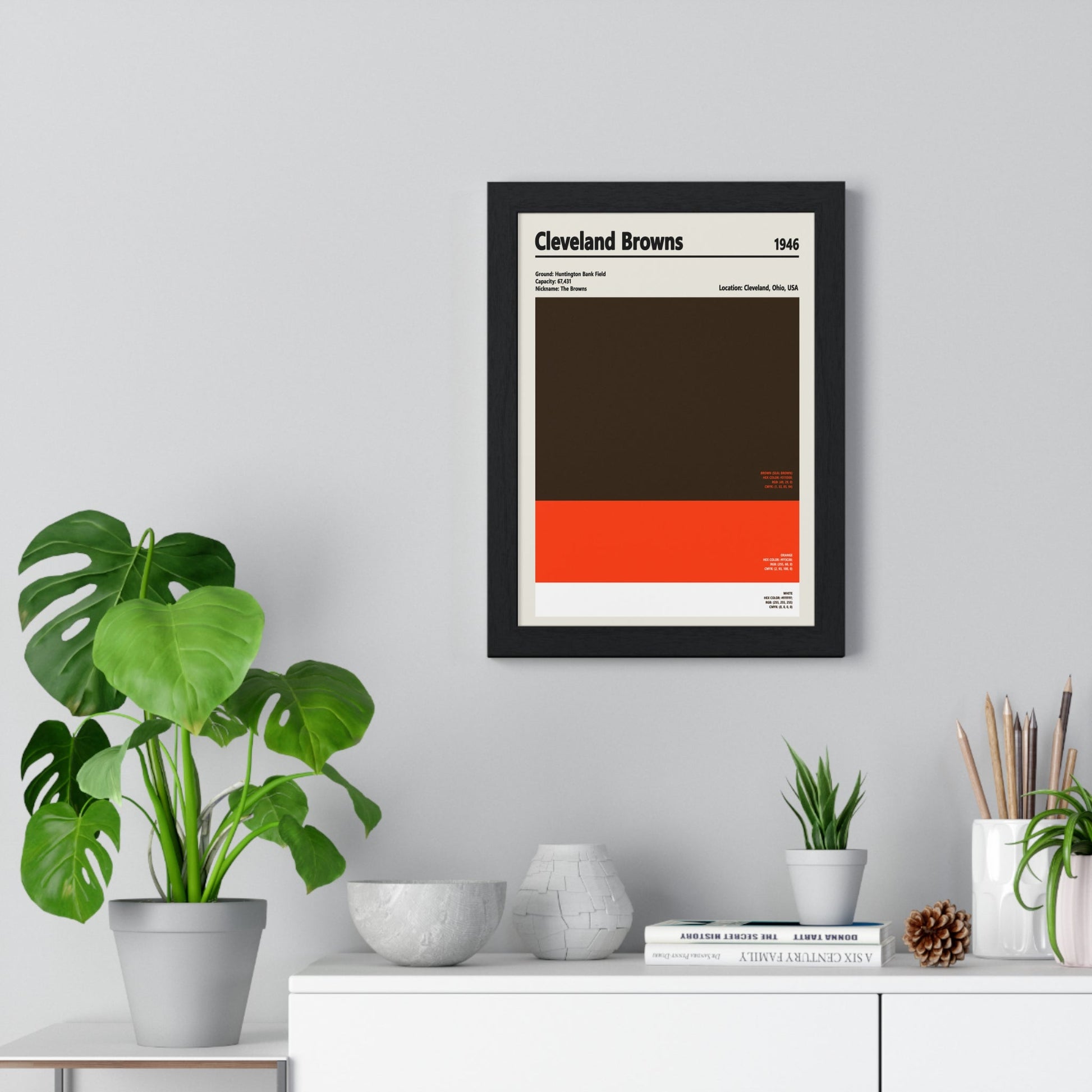 Framed Cleveland Browns colour swatch print