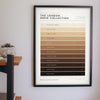 Cockney Brew Colour Chart framed on a wall