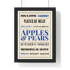 Cockney Rhyming Slang Letterpress Print in a black frame, one of the three prints in the Cockney set