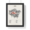 Cockney Rhyming Slang Word Map in a black frame, one of the three prints in the Cockney set