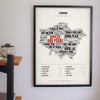 Cockney Rhyming Slang Print framed on a wall