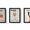 Build Your Own Cocktail Poster Set - set of Old Fashioned Cocktail Poster – Vintage Whiskey Drink Print – Framed or Unframed, Aperol Spritz Cocktail Poster – Modern Bar Wall Art – Framed or Unframed, Guinness Beer Fashion Wall Art – Home Bar Decor Pr